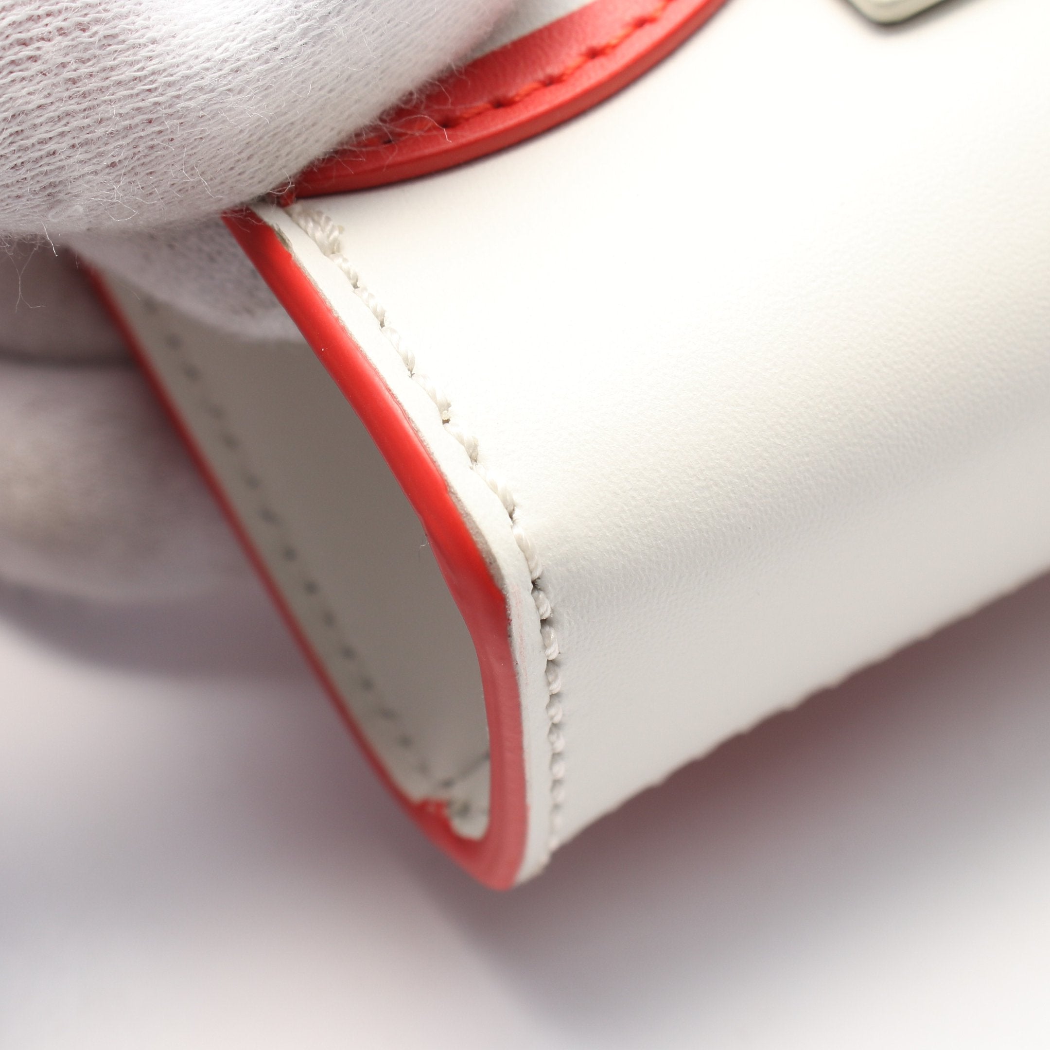 FENDI FENDI * MARC JACOBS MINI BUSTINA BUNNY Handbag Leather Red Off white 2WAY