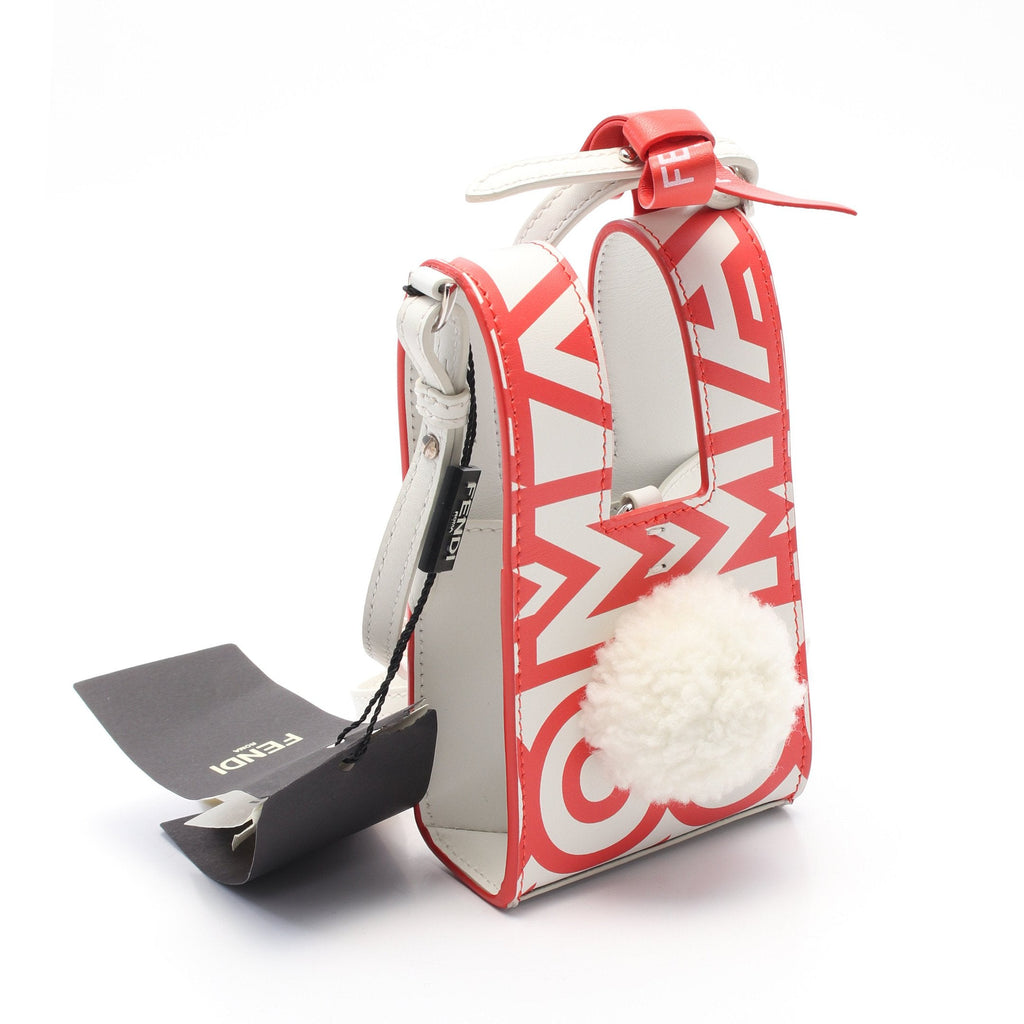 FENDI FENDI * MARC JACOBS MINI BUSTINA BUNNY Handbag Leather Red Off white 2WAY