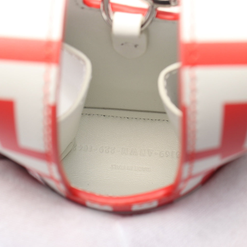 FENDI FENDI * MARC JACOBS MINI BUSTINA BUNNY Handbag Leather Red Off white 2WAY