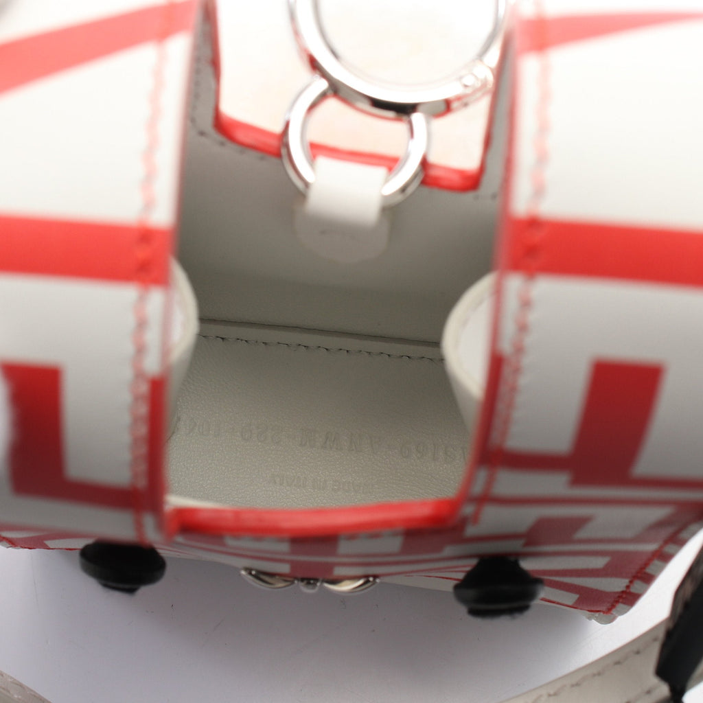 FENDI FENDI * MARC JACOBS MINI BUSTINA BUNNY Handbag Leather Red Off white 2WAY