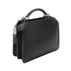 FENDI Peekaboo ISeeU Isee u X-Cross Handbag Leather Black White Blue 2WAY