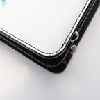 FENDI Peekaboo ISeeU Isee u X-Cross Handbag Leather Black White Blue 2WAY