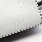 FENDI Peekaboo ISeeU Isee u X-Cross Handbag Leather Black White Blue 2WAY