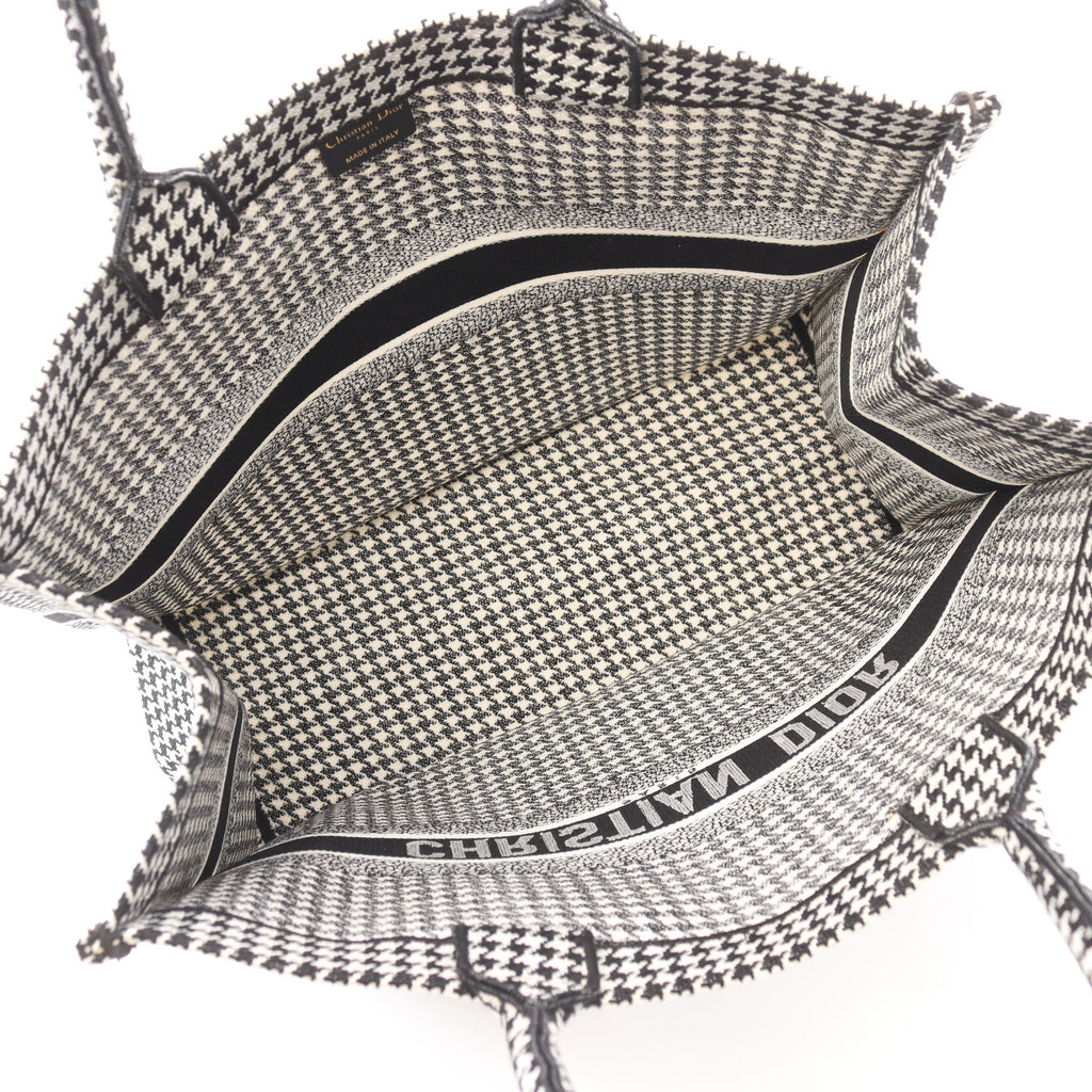 Dior BOOK TOTE Book tote Large Handbag Tote bag Houndstooth Canvas White Black