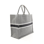 Dior BOOK TOTE Book tote Large Handbag Tote bag Houndstooth Canvas White Black