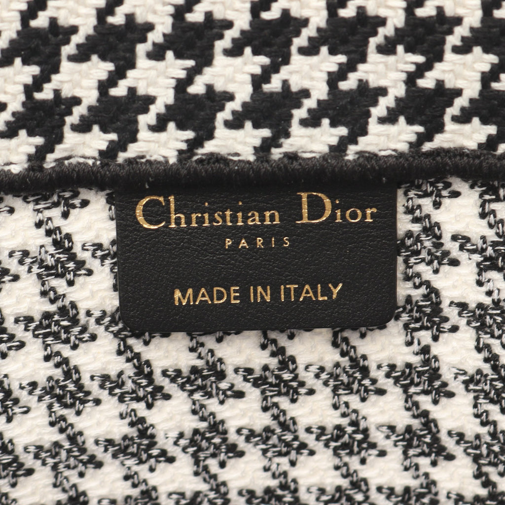 Dior BOOK TOTE Book tote Large Handbag Tote bag Houndstooth Canvas White Black