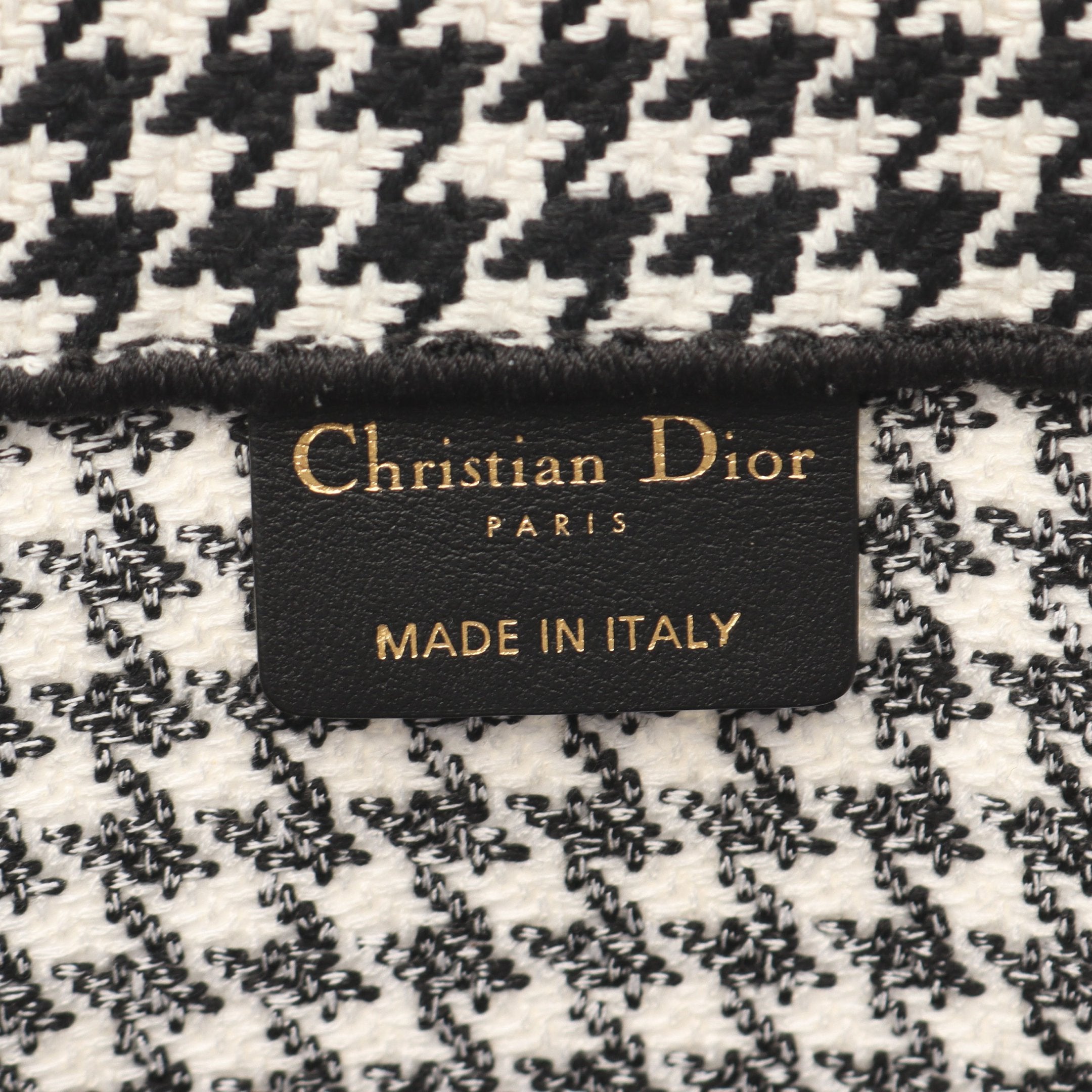 Dior BOOK TOTE Book tote Large Handbag Tote bag Houndstooth Canvas White Black