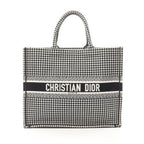 Dior BOOK TOTE Book tote Large Handbag Tote bag Houndstooth Canvas White Black