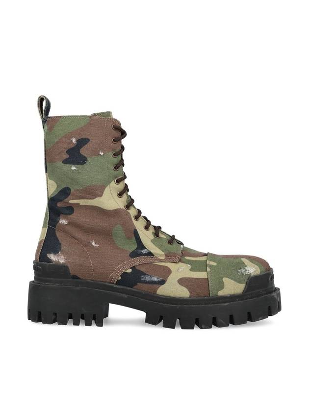 Balenciaga Camouflage Lace-Up Ankle Boots Green