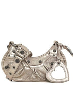 Balenciaga Metallic Le Cagol XS Lambskin Shoulder Bag Metallic Beige