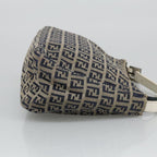 FENDI Zucchino Canvas Hand Bag Navy Silver96939