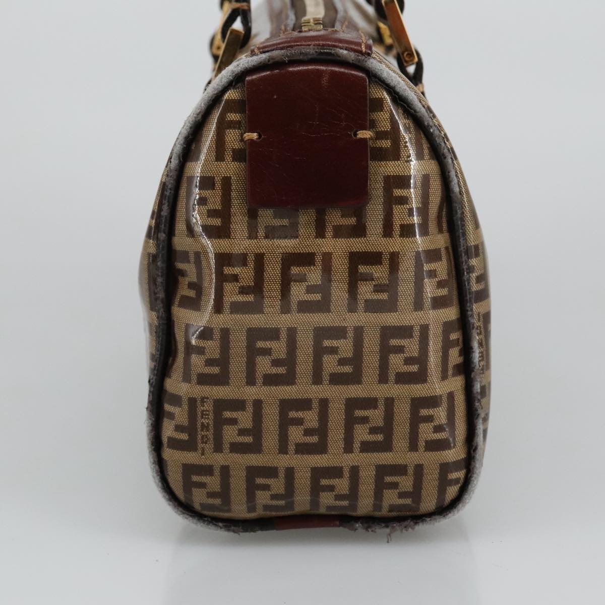 FENDI Zucchino Canvas Hand Bag Beige Gold96946