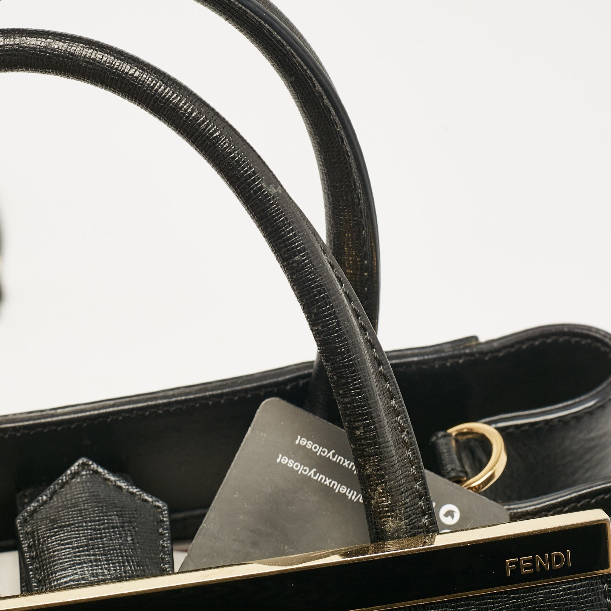 Fendi Black Leather Small 2Jours Tote