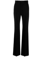 Balenciaga Pinstripe Pleats Front Straight Pants Black