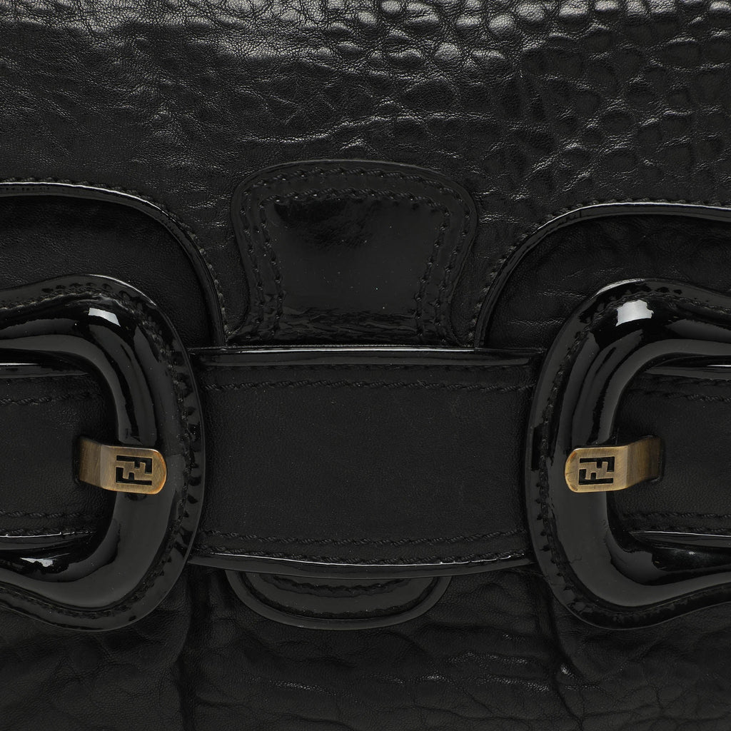 Fendi Black Textured Leather B Bis Shoulder Bag