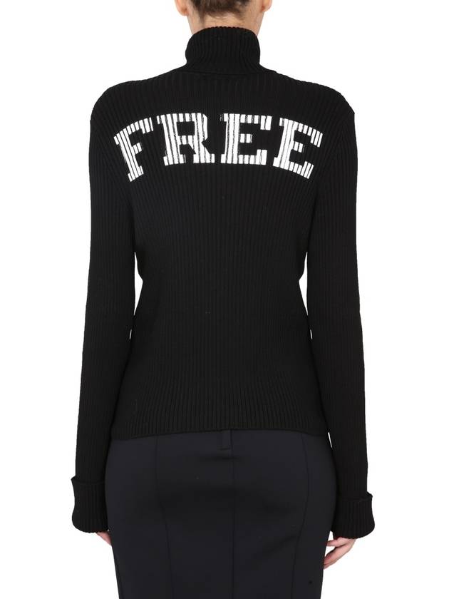 Balenciaga bag free logo knit turtleneck black