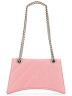 Balenciaga Crush Quilted Small Leather Cross Bag Pink