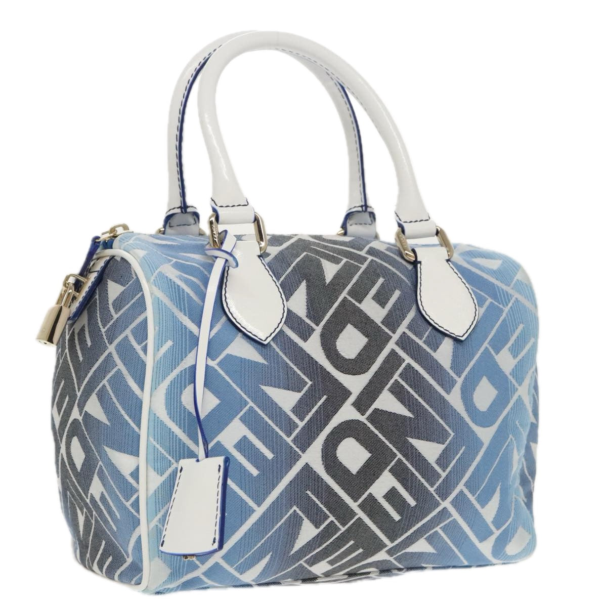 FENDI Zucca Canvas Hand Bag Blue Gold97002A