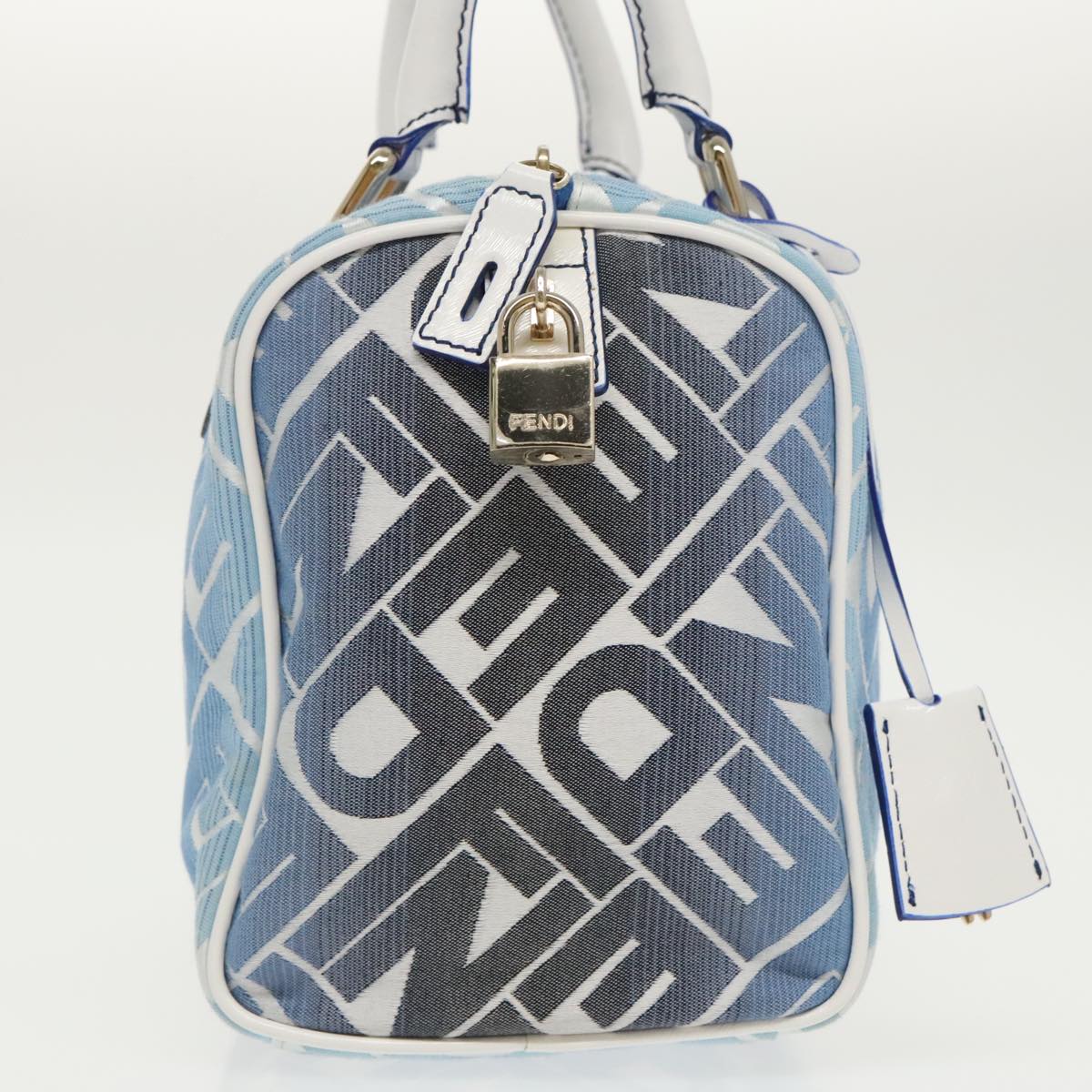 FENDI Zucca Canvas Hand Bag Blue Gold97002A