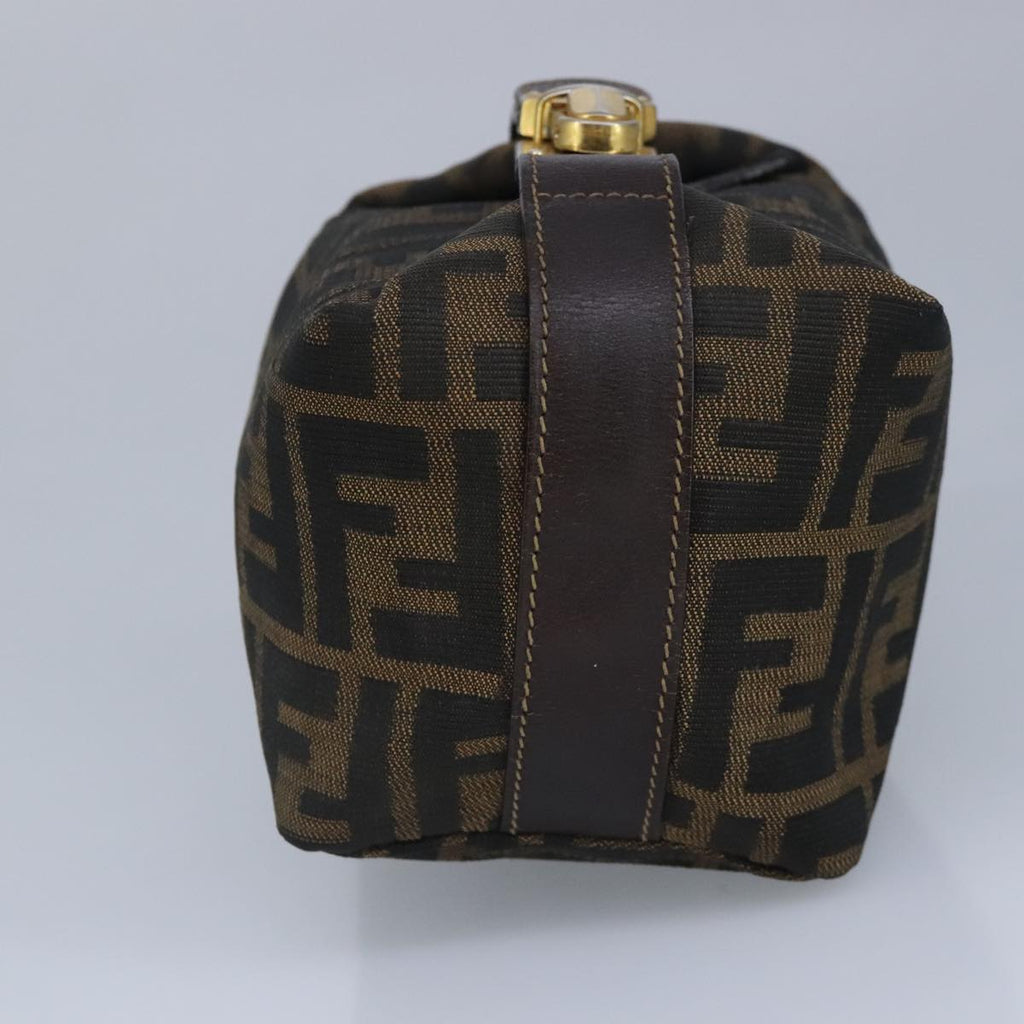 FENDI Zucca Canvas Pouch Brown Black gold97012
