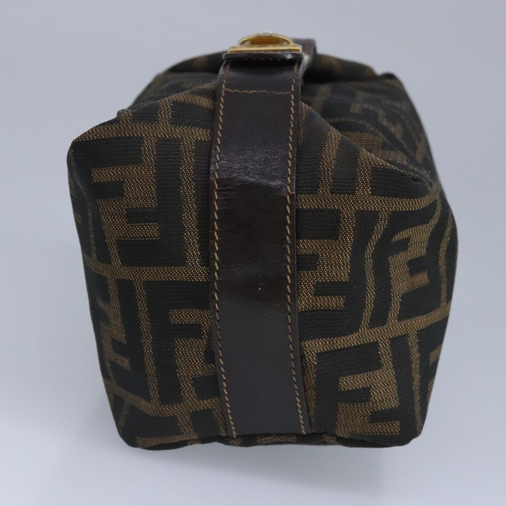 FENDI Zucca Canvas Pouch Brown Black gold97012