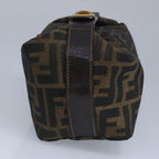 FENDI Zucca Canvas Pouch Brown Black gold97012