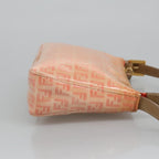 FENDI Zucchino Canvas Hand Bag Enamel Orange Gold97013