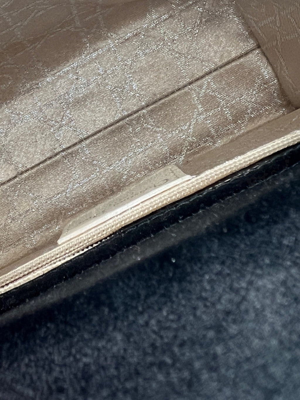 DIOR - Black Satin Crystals Mini Lady Dior
