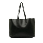 Saint Laurent Tote Shopper Bag in Calf Leather Black 394195