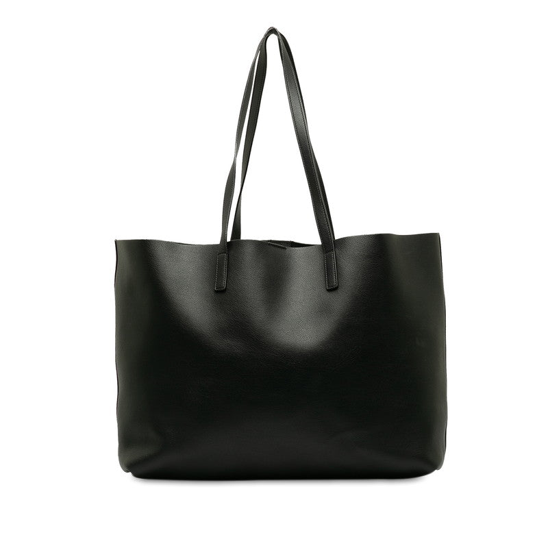 Saint Laurent Tote Shopper Bag in Calf Leather Black 394195