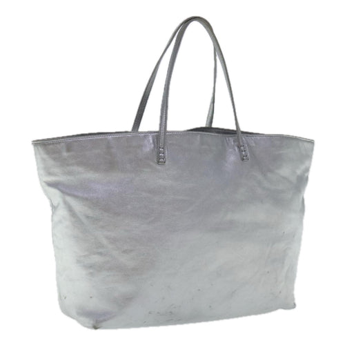 FENDI Tote Bag Leather Silver97104