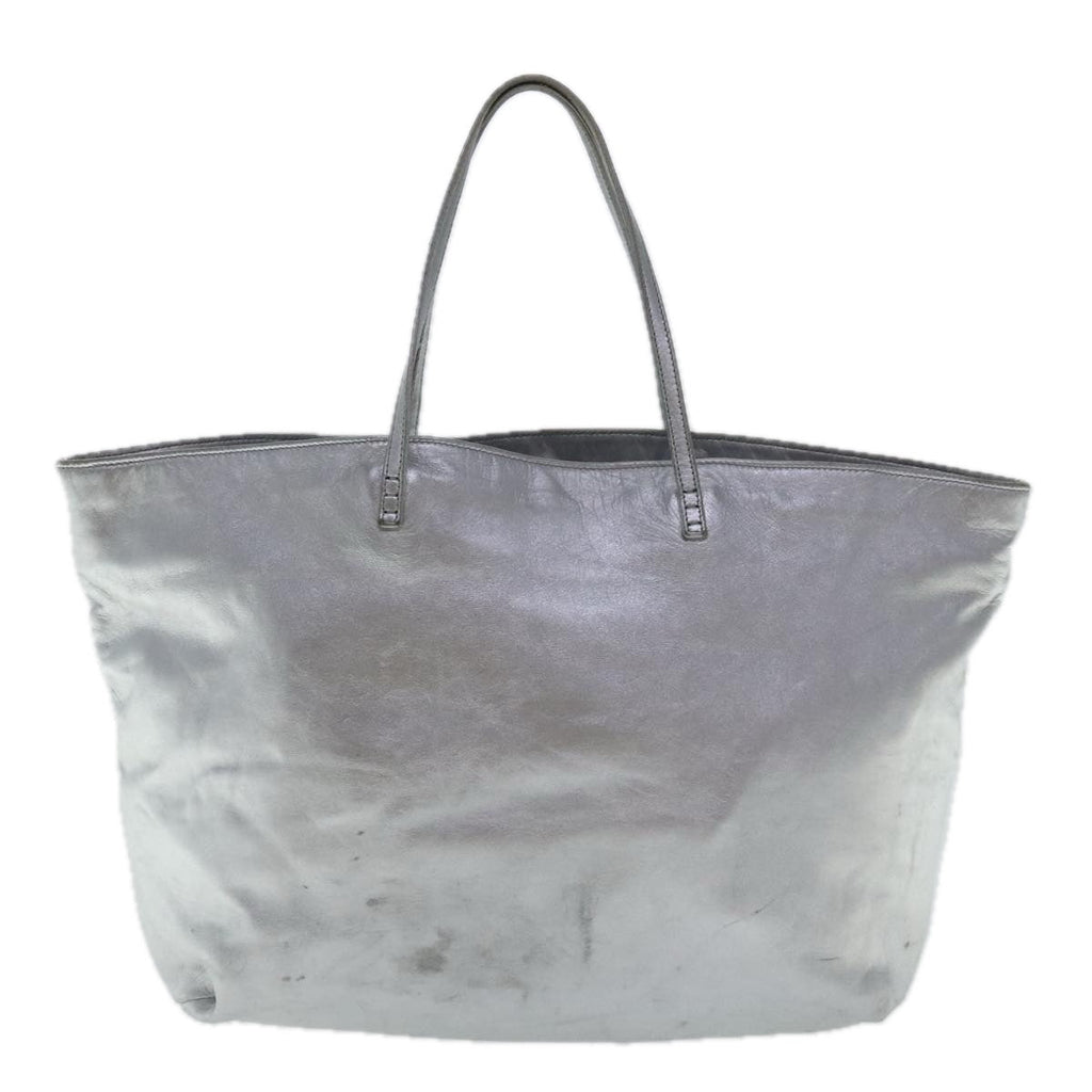 FENDI Tote Bag Leather Silver97104