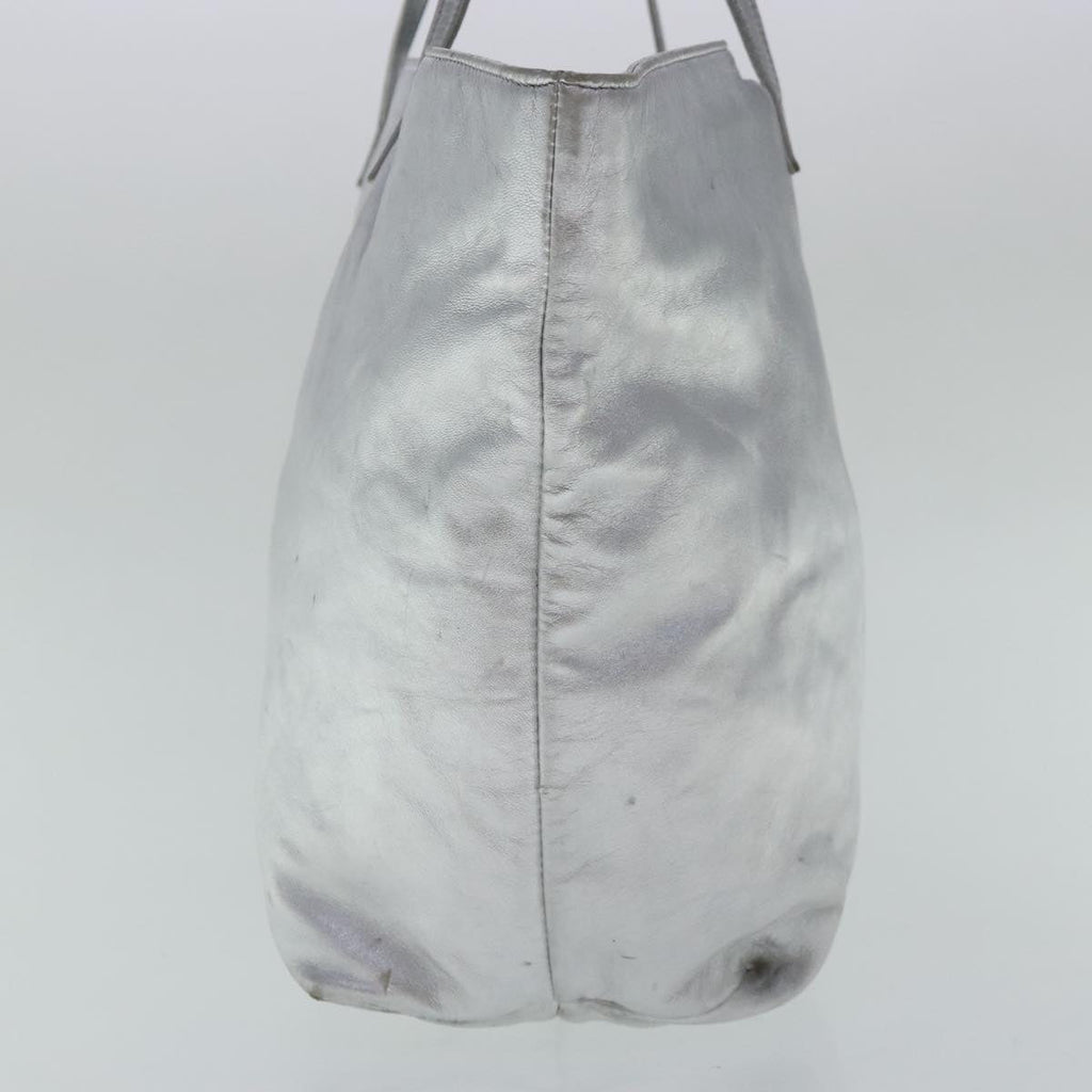 FENDI Tote Bag Leather Silver97104