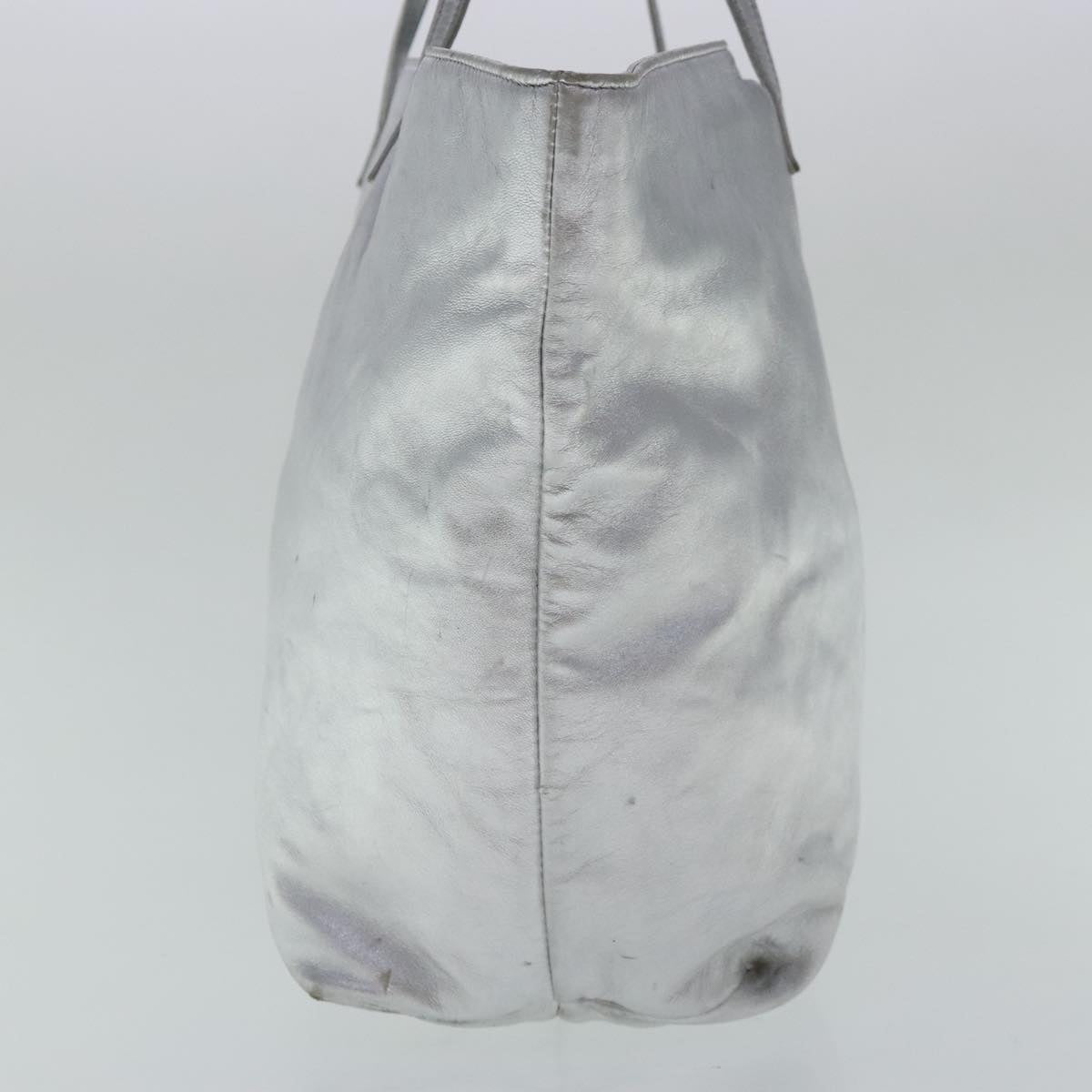 FENDI Tote Bag Leather Silver97104