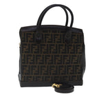FENDI Zucca Canvas Hand Bag 2way Brown Black gold97106