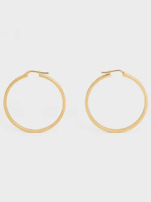 CELINE Paris Large Hoop Earrings Gold