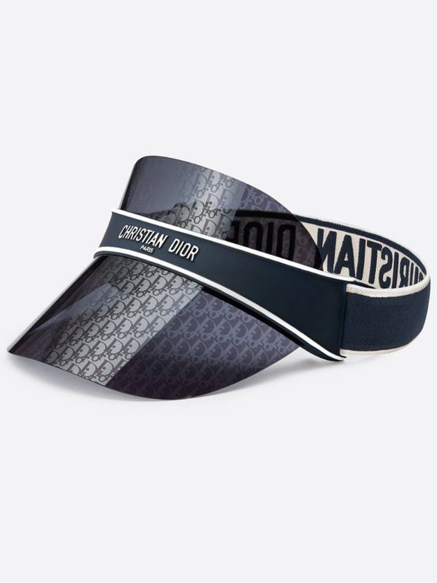 Logo Club V1U Oblique Visor Hat Blue Dior