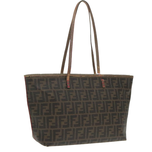 FENDI Zucca Canvas Tote Bag Brown Black Gold97259