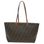FENDI Zucca Canvas Tote Bag Brown Black Gold97259