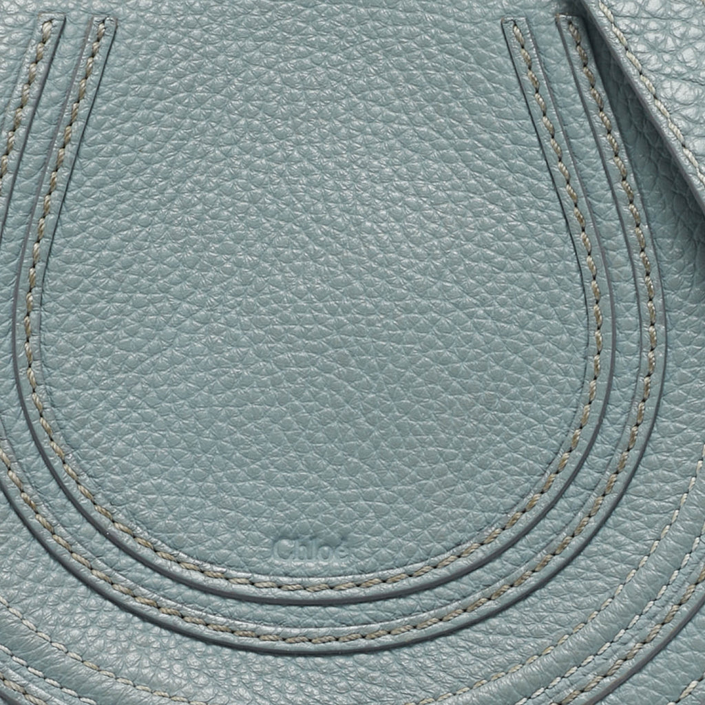 Chloe Light Blue Leather Mini Marcie Crossbody Bag
