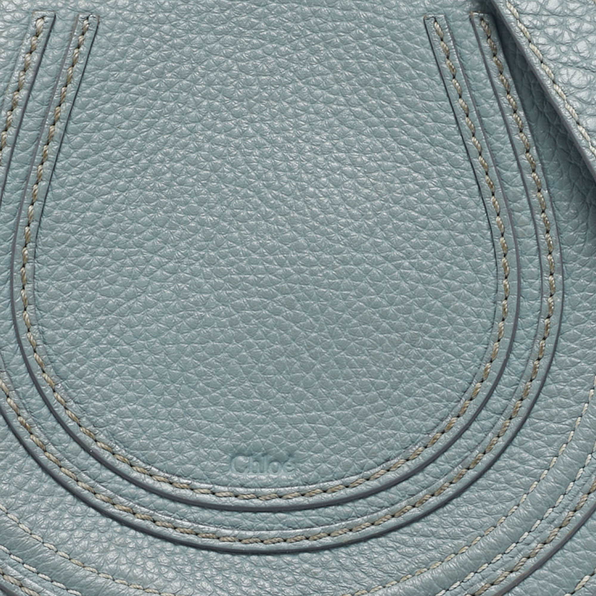 Chloe Light Blue Leather Mini Marcie Crossbody Bag