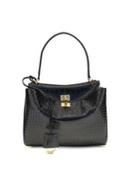 Balenciaga Women Rodeo Shoulder Bag In Crocodile-Print Leather