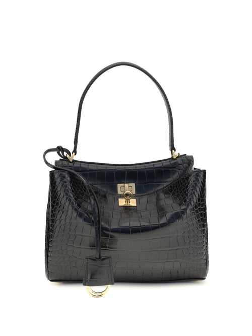 Balenciaga Women Rodeo Shoulder Bag In Crocodile-Print Leather