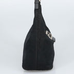 FENDI Mamma Baguette Shoulder Bag Nylon Leather Black Silver97412