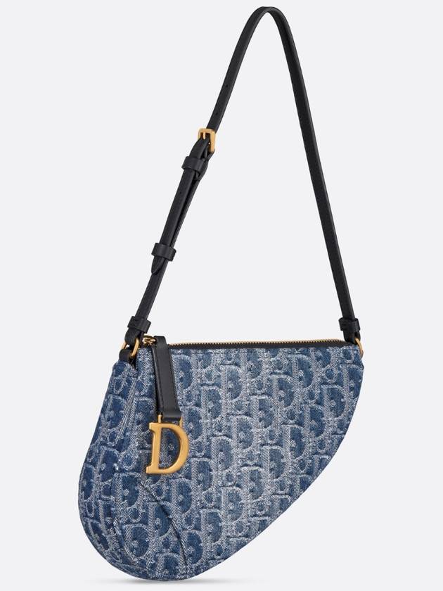 Saddle Rodeo Pouch Bag Blue Dior