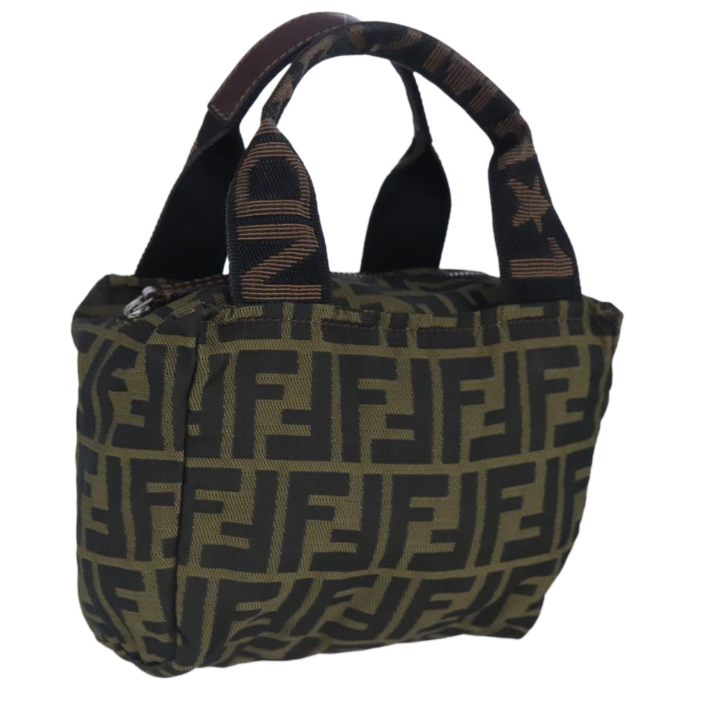 FENDI Zucca Canvas Hand Bag Brown Black97622