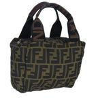 FENDI Zucca Canvas Hand Bag Brown Black97622