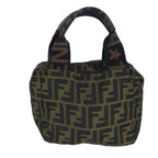 FENDI Zucca Canvas Hand Bag Brown Black97622