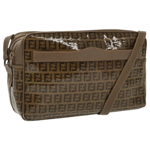 FENDI Zucchino Canvas Shoulder Bag Old Model Beige97647
