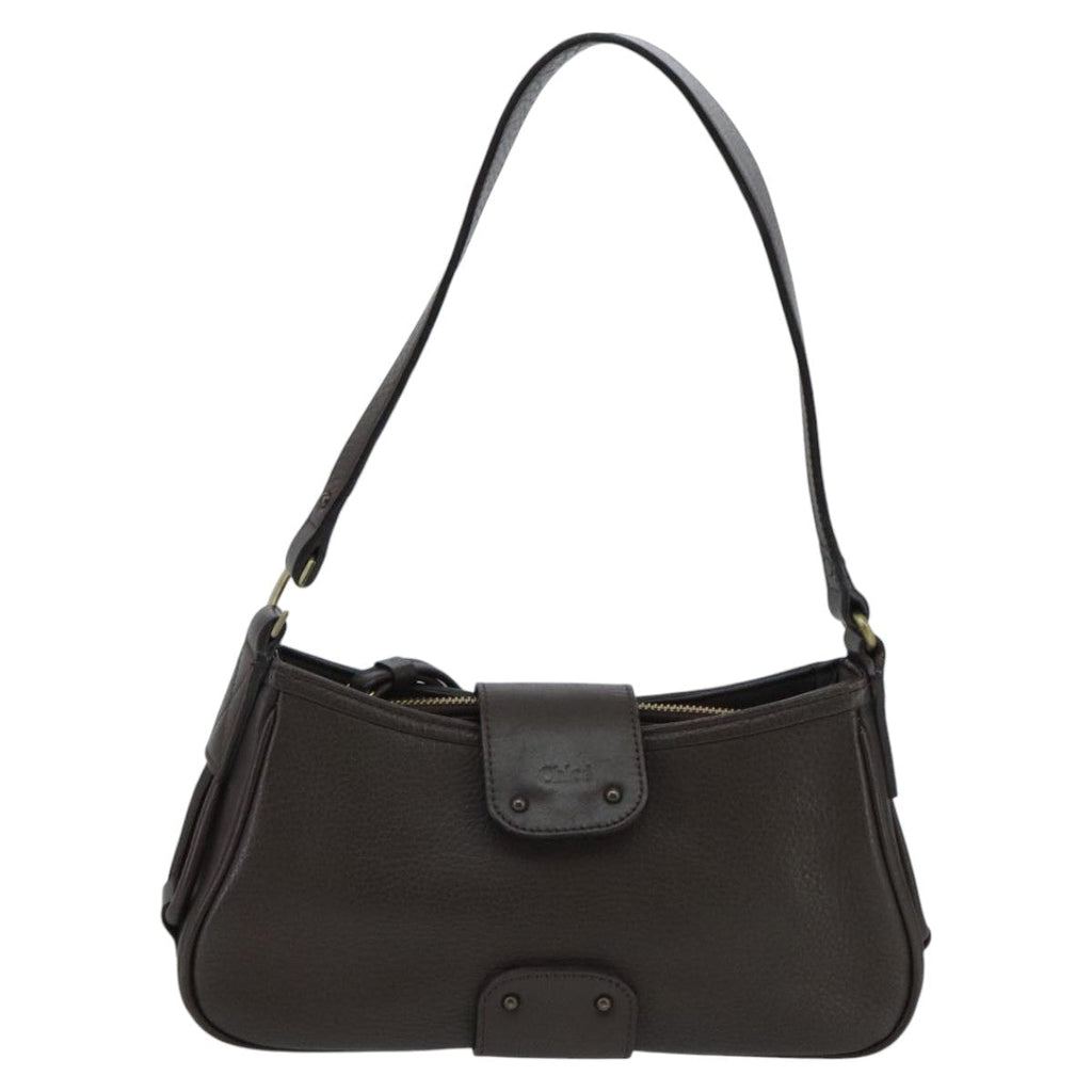 Chloe Shoulder Bag Leather Brown 97651